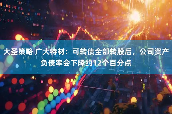大圣策略 广大特材：可转债全部转股后，公司资产负债率会下降约12个百分点