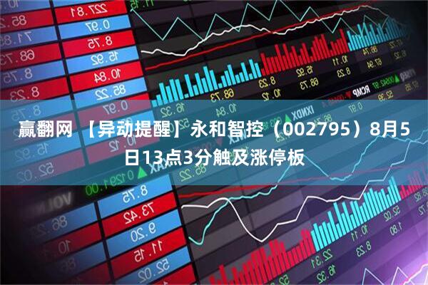 赢翻网 【异动提醒】永和智控（002795）8月5日13点3分触及涨停板